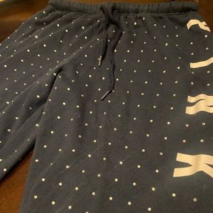 Diamond blue sweatpants by pink ..Victoria secret